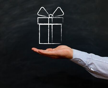 Hands isolated on black backgroundの写真素材