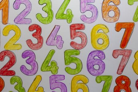 colored numbers pencil drawing