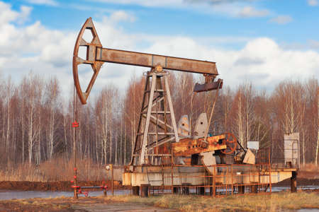 Old oil rig. Russia, Republic Of Bashkortostan Arlanの写真素材