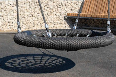 Round ?????? rope swing on the playgroundの写真素材