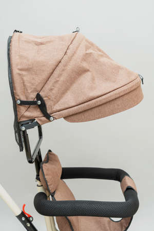 Canopy for protection from the sun and rain in a baby strollerの写真素材