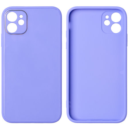 Turquoise silicone case for modern mobile phone isolated on white backgroundの写真素材