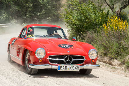 Mercedes 300sl gullwing attends the mille miglia historic race on May 20 2012, in the stage Piave a...