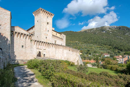 Rocca Flea is a fortified palace and museum in Gualdo Tadino, Umbria, central Italy, October 10, 2020のeditorial素材
