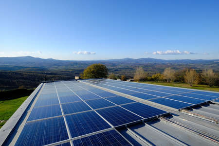 Solar panels at the Siloe Monastery,Grosseto Province, Italy