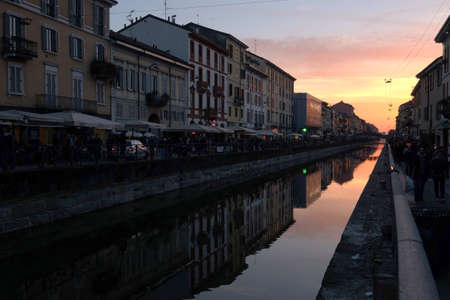 March 2017-navigli in the evening ,Milan, Italy