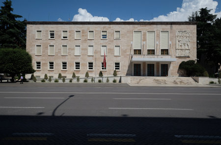 Residence of Prime Minister formerly Central Committee of Communist Party of Albania on boulevard of...