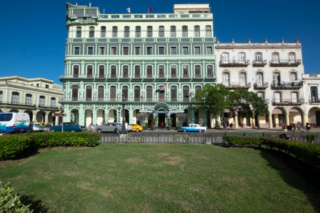 Exterior of the Hotel Saratoga in Havana a place visited by touristsのeditorial素材