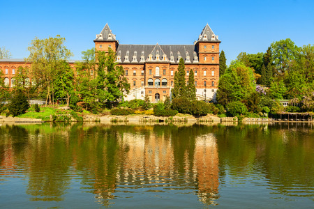 valentino castle in the city of turinのeditorial素材