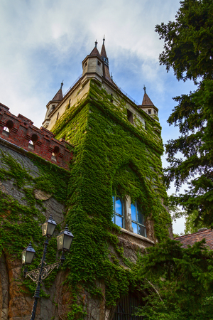 vajdahunyad castle tower in the city of budapestのeditorial素材