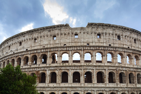 beautiful coliseum in the city of romeの写真素材