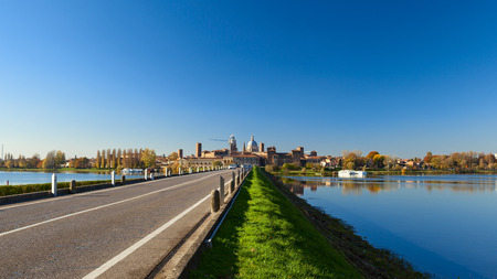 beautiful cityscape in the city of mantuaのeditorial素材