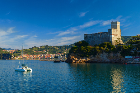 beautiful lerici castle view in the summerのeditorial素材