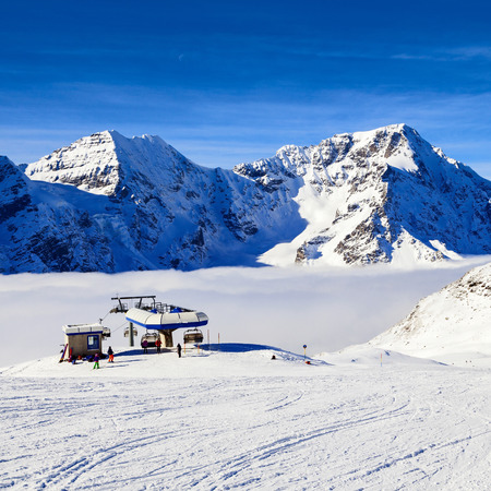amazing mountain view on the alpsの写真素材
