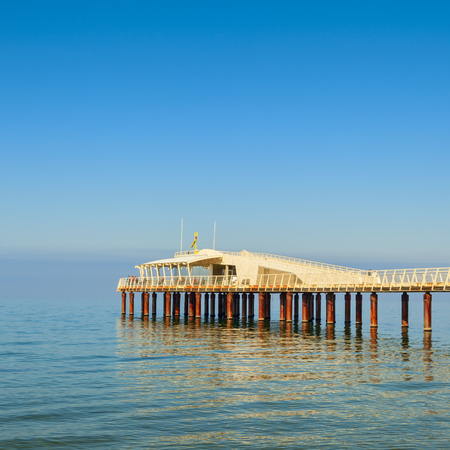 amazing lido di camaiore pier viewの写真素材