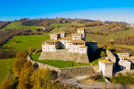 amazing medieval castle view in the town of torrechiaraのeditorial素材