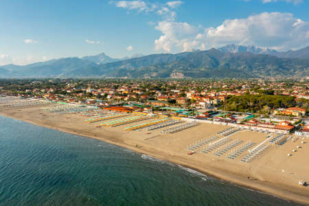 beautiful Forte Dei Marmi coast view in Versiliaの写真素材