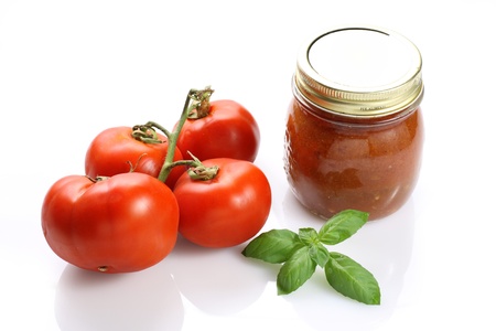 Tomato paste on white backgroundの写真素材
