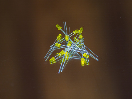 A group of yellow LEDsの写真素材