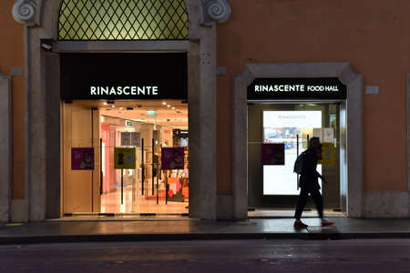 ROME FEBRUARY 14 2021 RINASCENTE FASHION STORE ENTRANCE