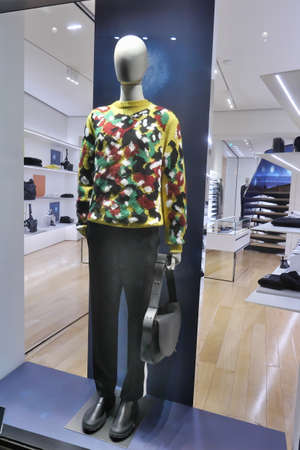 ROME AUGUST 19 2021 A TRENDY SHOWCASE OF CHRISTIAN DIOR BOUTIQUE