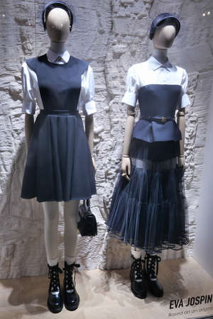 ROME AUGUST 19 2021 A TRENDY SHOWCASE OF CHRISTIAN DIOR BOUTIQUEのeditorial素材