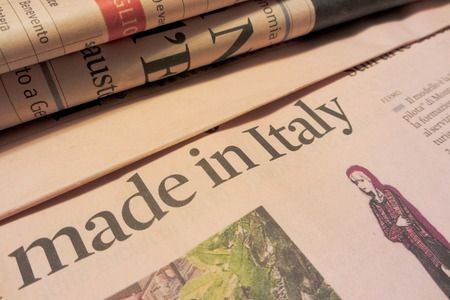 "made in Italy" by an Italian financial newspaperの写真素材