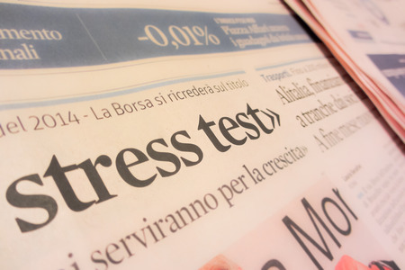 "stress test" by an Italian financial newspaperの写真素材