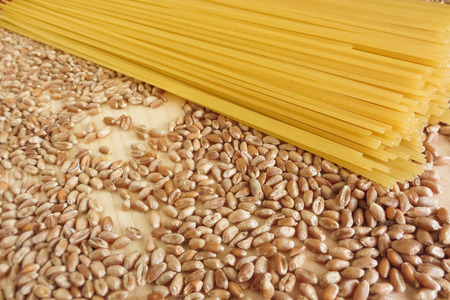 spaghetti and wheatの写真素材