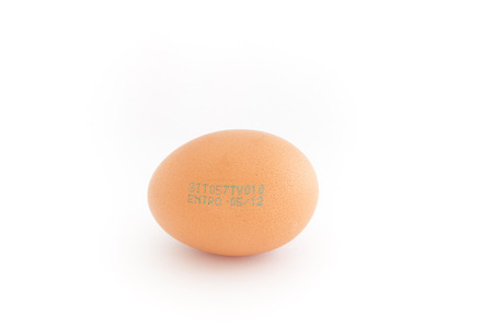 Egg with tracking and expiring dateの写真素材