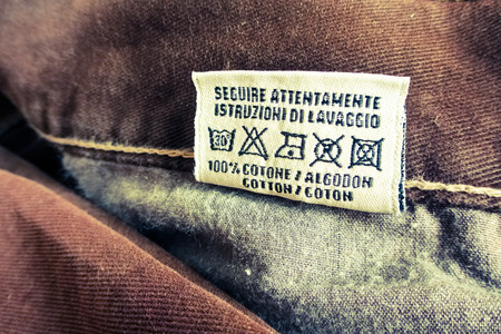 washing instructions labelの写真素材