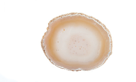 Section of a white and orange geode
