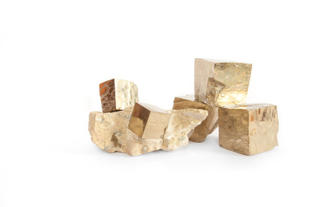 pyrite in white backgroundの写真素材