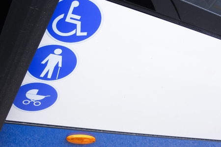 enabled bus for transport of disabled and aged peopleの写真素材