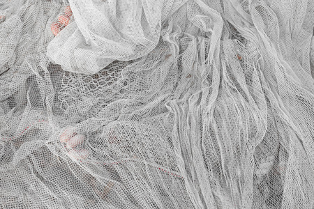 Used fishing net with floaters