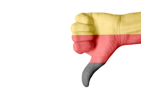 German flag on human handの写真素材