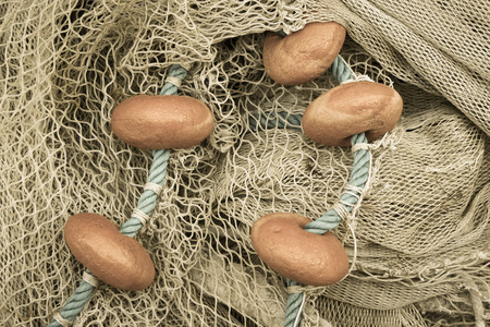 Used fishing net with floaters