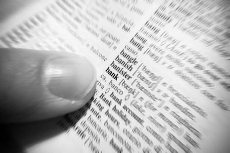 focus on bank word on a dictionaryの写真素材