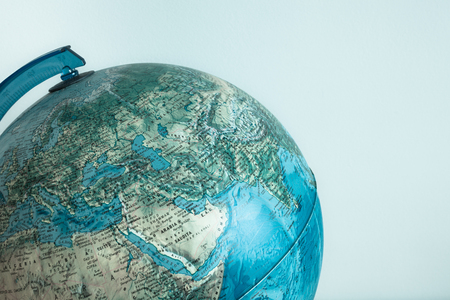 Globe with physical map on itの写真素材