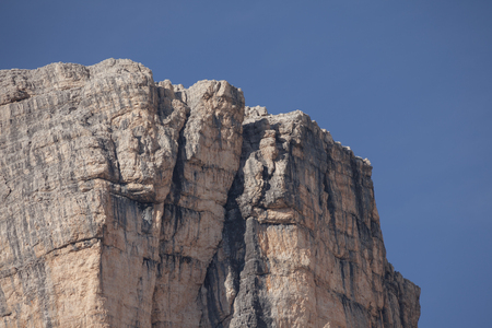 Detail of vertical Dolomites wall in Italyの写真素材