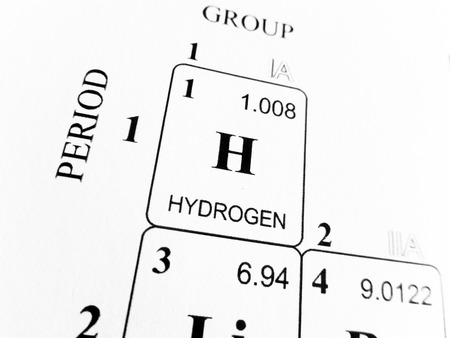 Hydrogen on the periodic table of the elementsの写真素材