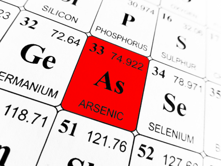 Arsenic on the periodic table of the elementsの写真素材