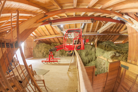 modern new hayloft during haymakingのeditorial素材