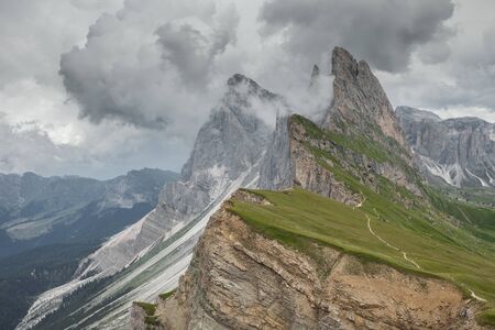 view of the Seceda area in the Italian Dolomites