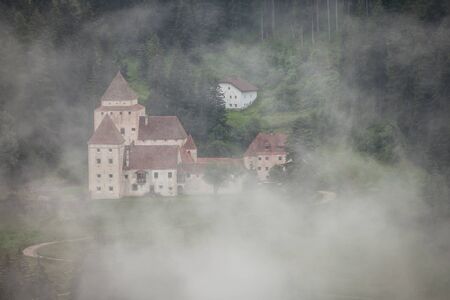 VAL GARDENA, ITALY - JULY 19, 2017: Castel Gardena is the main castle of the valley, located on the...