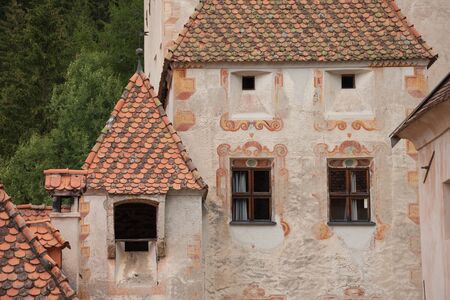 VAL GARDENA, ITALY - JULY 26, 2017: Castel Gardena is the main castle of the valley, located on the little town of Santa Cristina and recently restored in the 20s.のeditorial素材