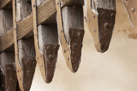 VAL ISARCO, ITALY - JULY 27, 2017: Detail (fortified entrance)from Castel Trostburg, one of the largest fortified complexes in South Tyrol. The history of the fortress dates back to the XII centuryのeditorial素材