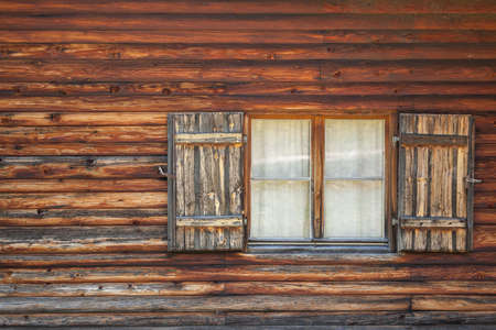 traditional balcony from an old house in St. Magdalena in Val di Funesの写真素材