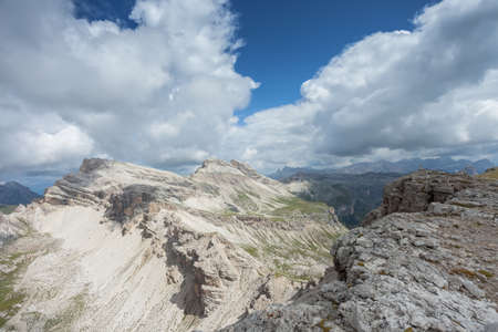 panorama from the Val Gardena area in Dolomites (Italy)