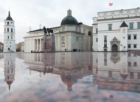Vilnius, Lithuania - November 7, 2015. Cathedral, belfry and palace of the Grand Dukes. Vilnius. Lithuaniaのeditorial素材